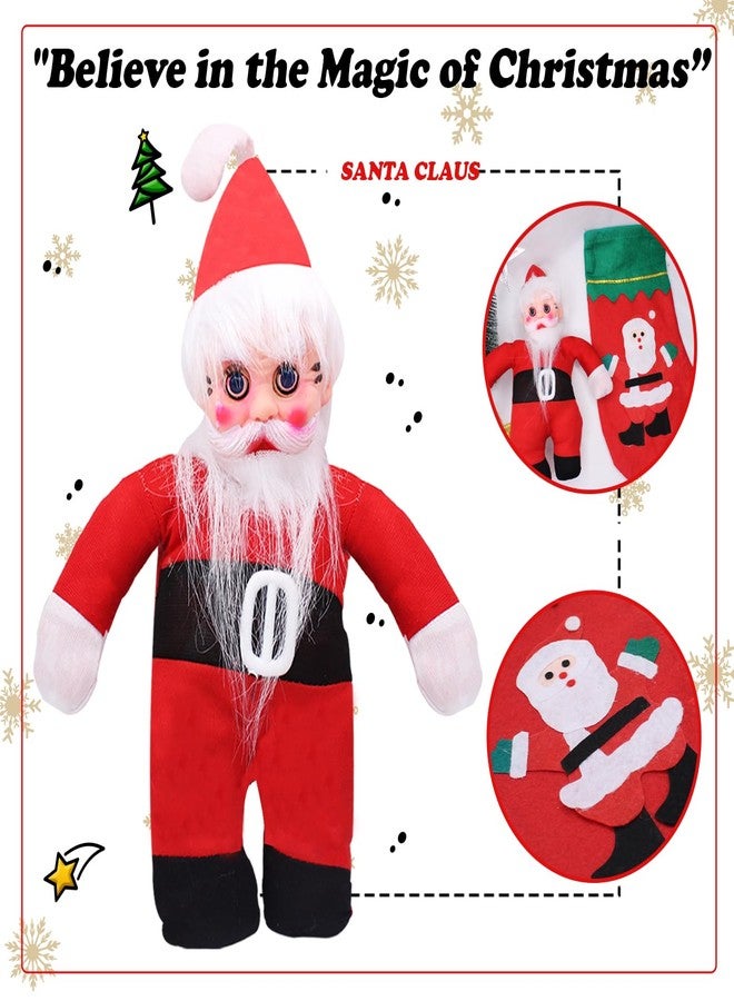 فولي دمية بابا نويل القطنية اللطيفة للغاية مع جوارب عيد الميلاد وحقيبة هدايا للاحتفال بيوم عيد الميلاد | هدايا عيد الميلاد للأطفال (مع جوارب كبيرة) - Image 3